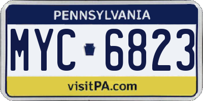 PA license plate MYC6823
