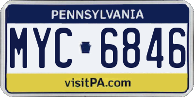 PA license plate MYC6846