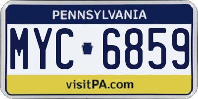 PA license plate MYC6859