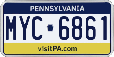 PA license plate MYC6861
