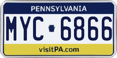 PA license plate MYC6866