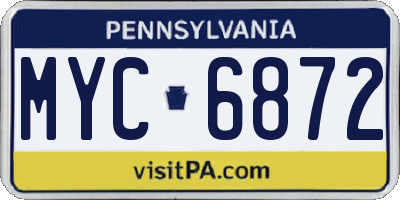 PA license plate MYC6872