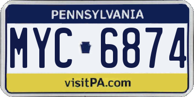 PA license plate MYC6874