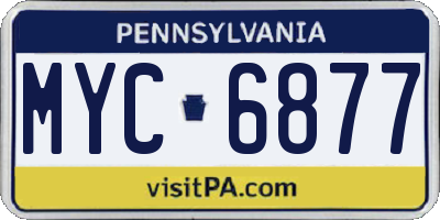PA license plate MYC6877