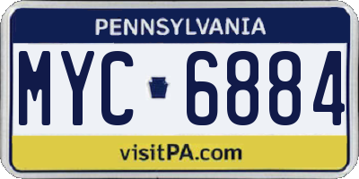 PA license plate MYC6884