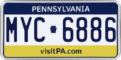 PA license plate MYC6886