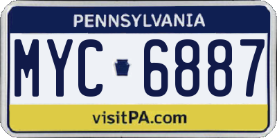PA license plate MYC6887