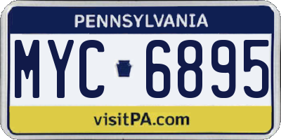 PA license plate MYC6895