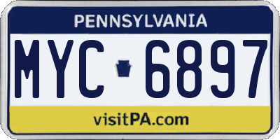 PA license plate MYC6897