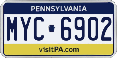 PA license plate MYC6902