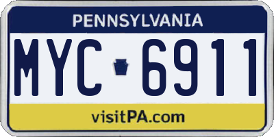 PA license plate MYC6911