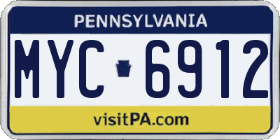 PA license plate MYC6912