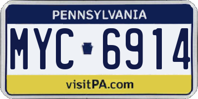 PA license plate MYC6914