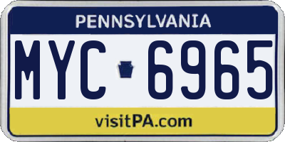 PA license plate MYC6965