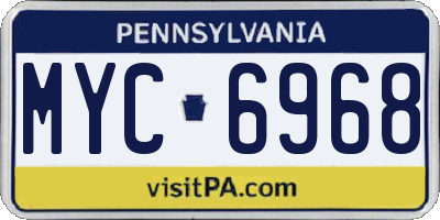 PA license plate MYC6968