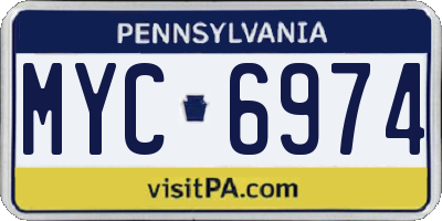 PA license plate MYC6974