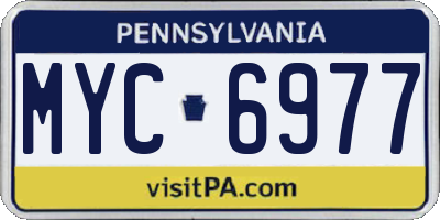 PA license plate MYC6977
