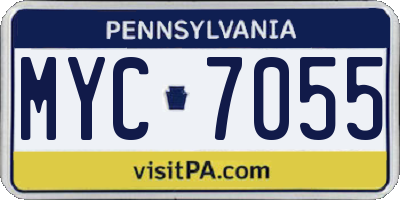 PA license plate MYC7055
