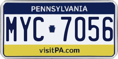 PA license plate MYC7056