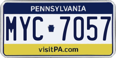 PA license plate MYC7057