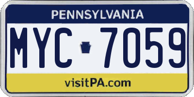 PA license plate MYC7059