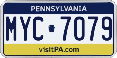 PA license plate MYC7079
