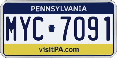 PA license plate MYC7091