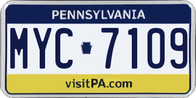 PA license plate MYC7109