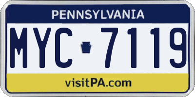 PA license plate MYC7119