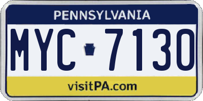 PA license plate MYC7130