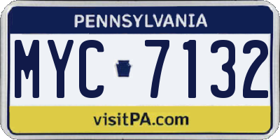 PA license plate MYC7132