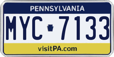 PA license plate MYC7133