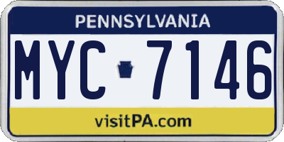 PA license plate MYC7146