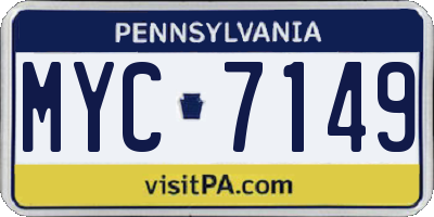 PA license plate MYC7149
