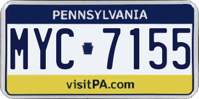 PA license plate MYC7155