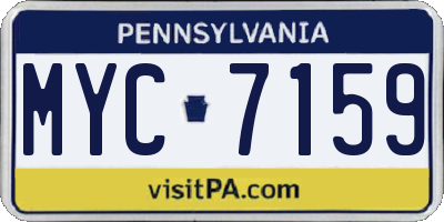 PA license plate MYC7159