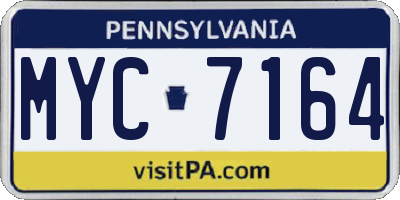 PA license plate MYC7164