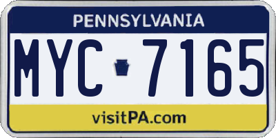 PA license plate MYC7165