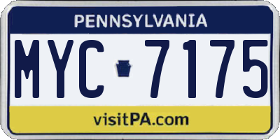 PA license plate MYC7175