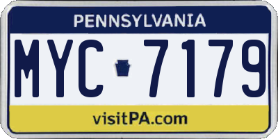 PA license plate MYC7179