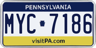 PA license plate MYC7186