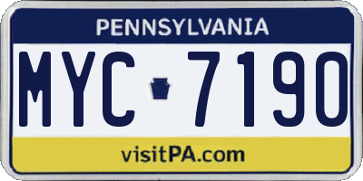 PA license plate MYC7190