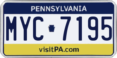 PA license plate MYC7195