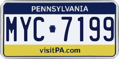 PA license plate MYC7199