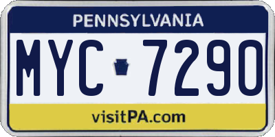 PA license plate MYC7290