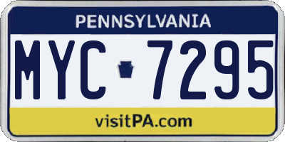 PA license plate MYC7295