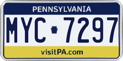 PA license plate MYC7297
