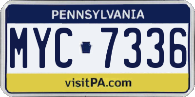 PA license plate MYC7336
