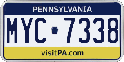 PA license plate MYC7338