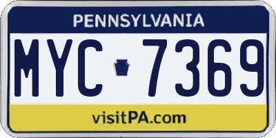 PA license plate MYC7369